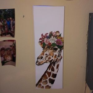 Beautiful Giraffe flower crown artwork piece